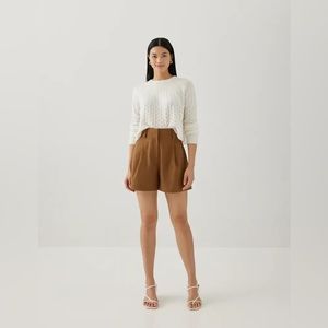 NWT Love Bonito Silvia Tailored Shorts Brown size Small